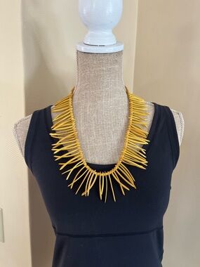 Yellow Statement Spike Necklace - Unbranded